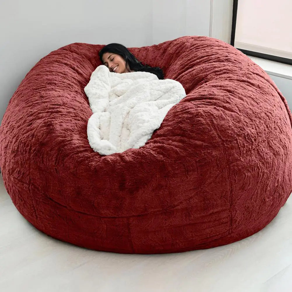 Summit Plush Oversized Fur Bean Bag Throne