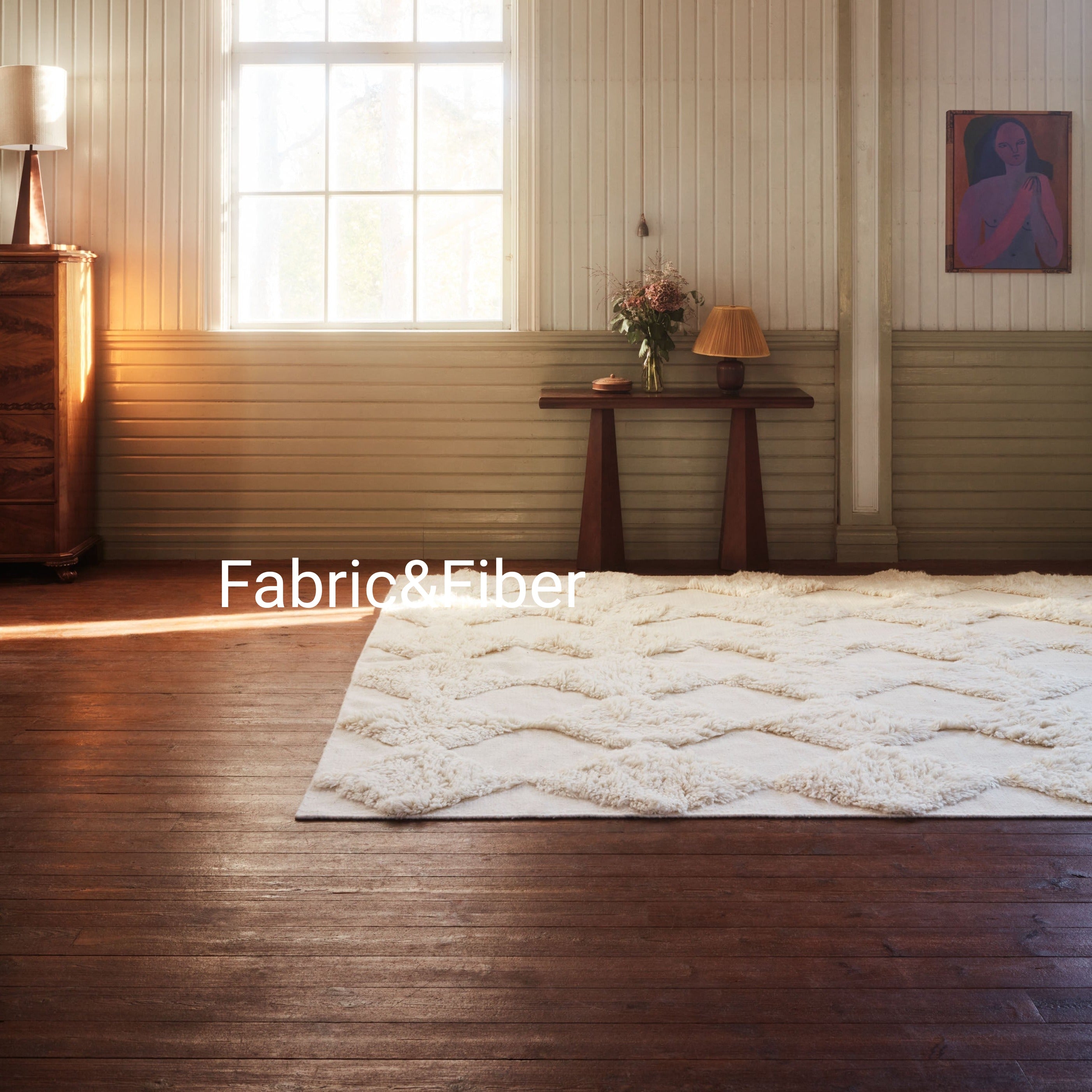 Classic Elegance Wool Rug: Handcrafted wool rug with a minimalist design.