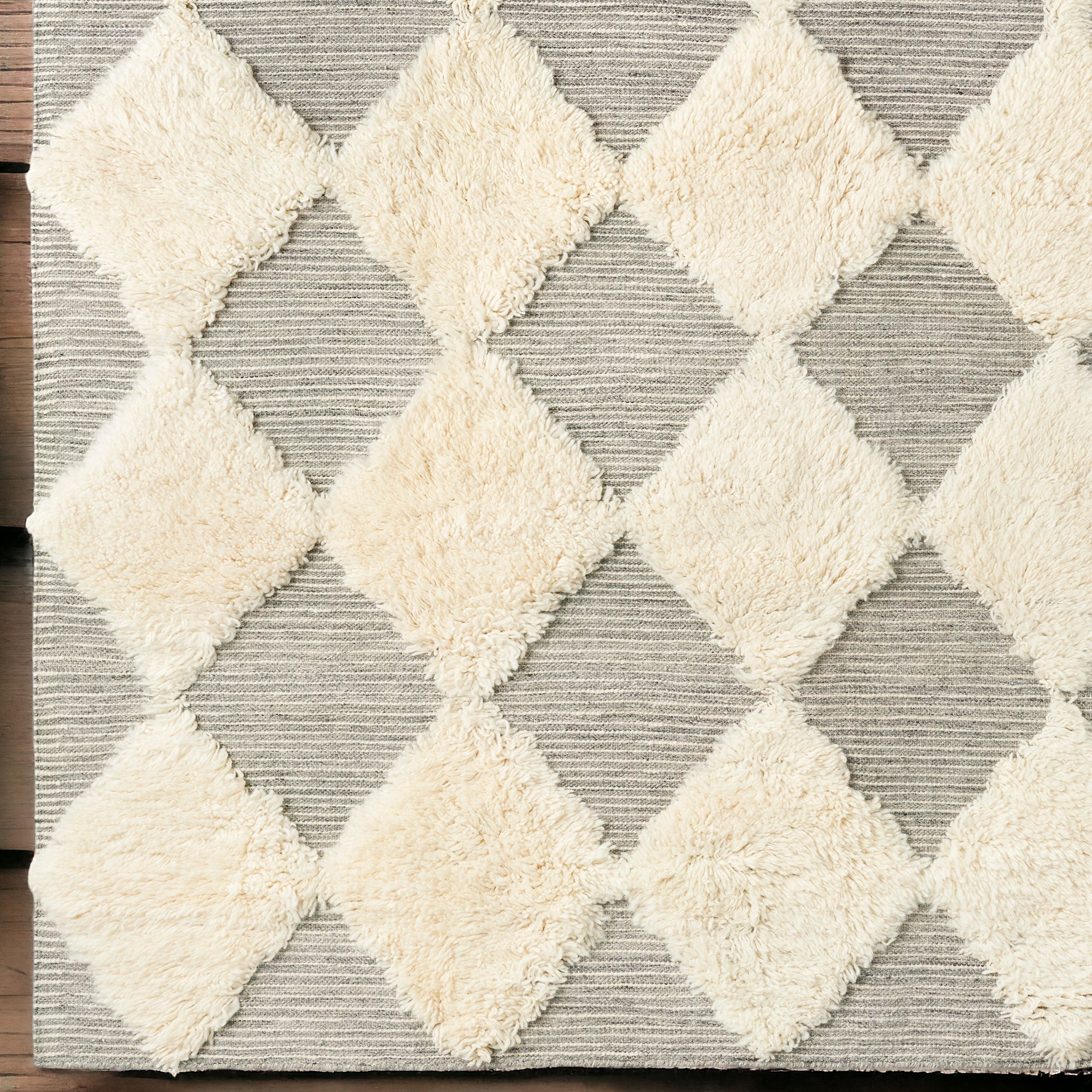 Classic Elegance Wool Rug: Handcrafted wool rug with a minimalist design.