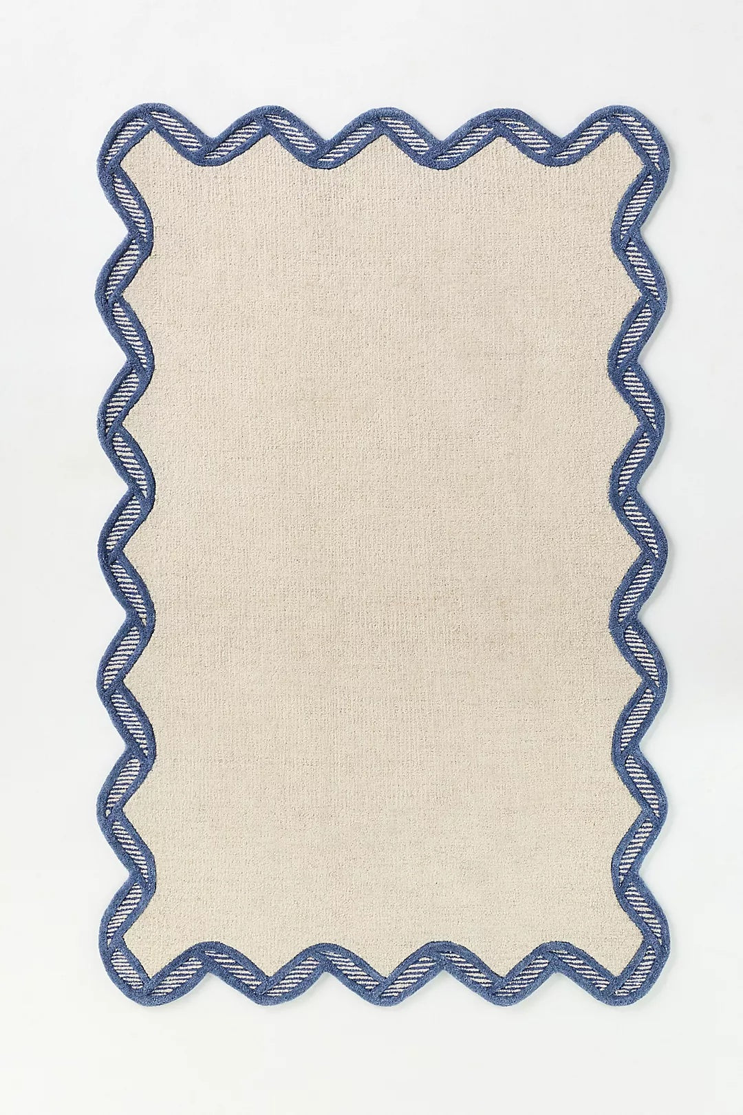 Hand Tufted Wool Scalloped Border | All Sizes Available - Hand Tufted Wool Rug
