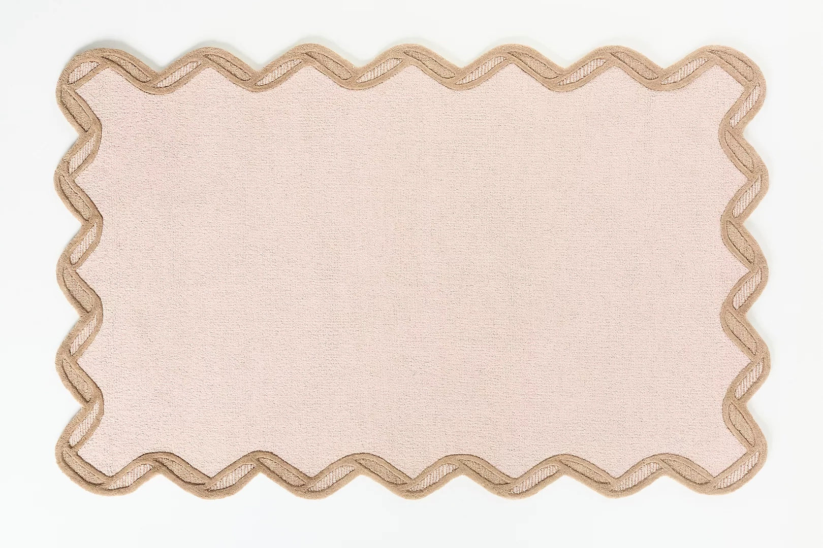Hand Tufted Wool Scalloped Border | All Sizes Available - Hand Tufted Wool Rug