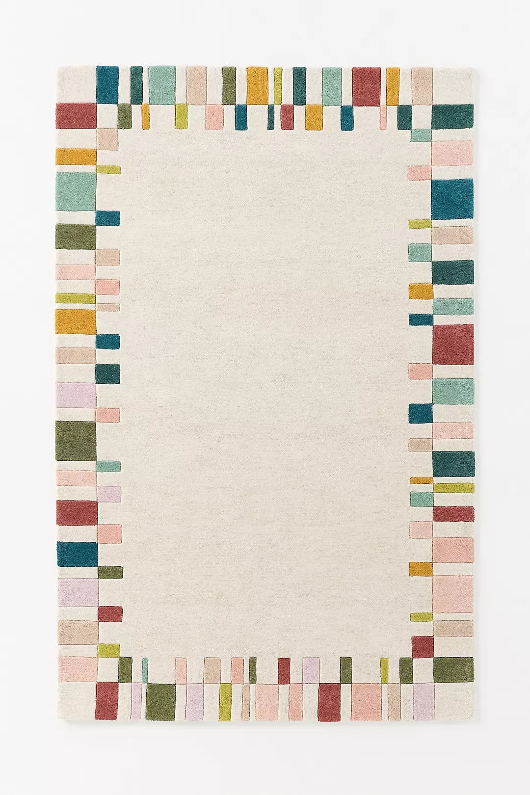 Hand Tufted Wool Geometric Border | All Sizes Available - Hand Tufted Wool Rug