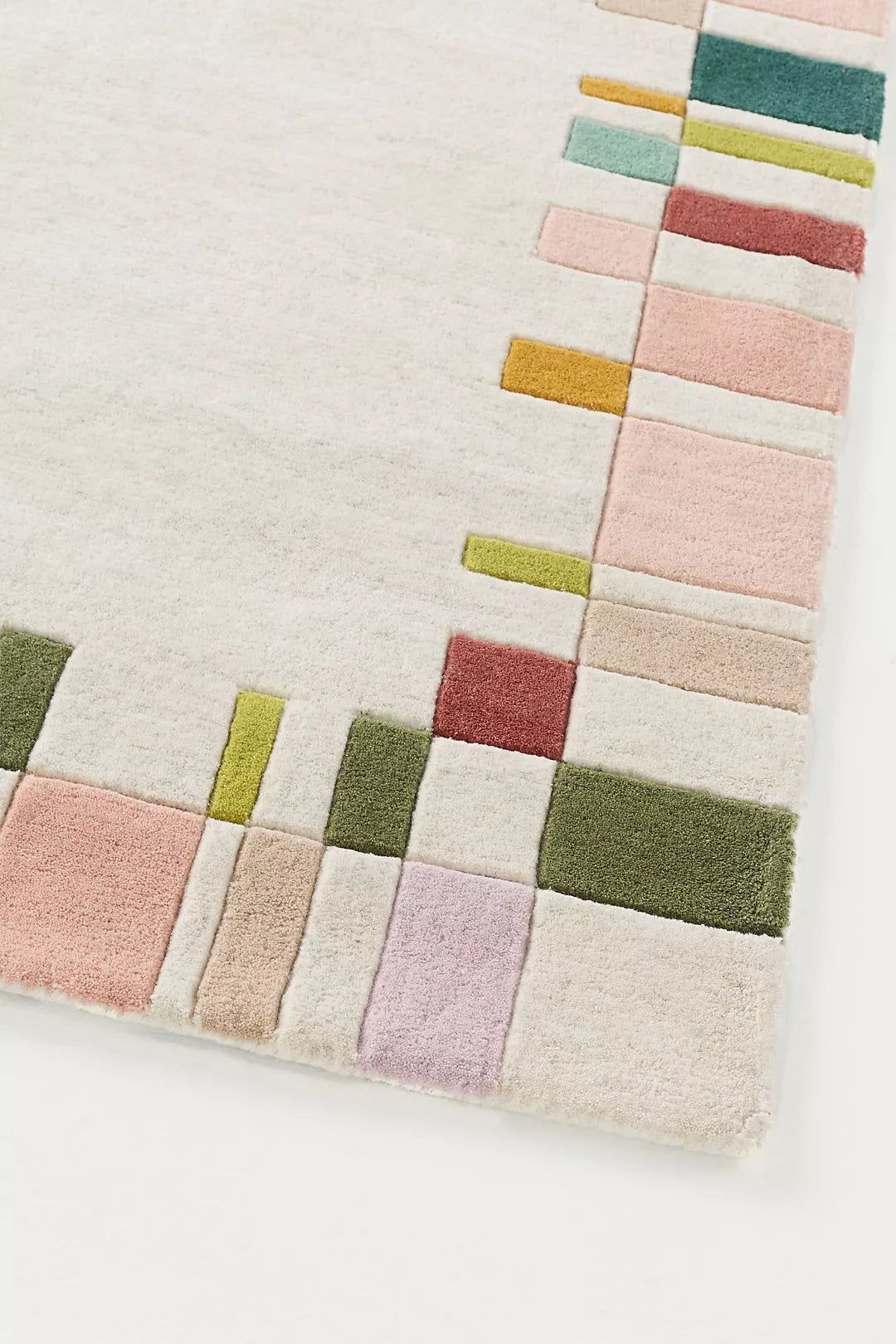 Hand Tufted Wool Geometric Border | All Sizes Available - Hand Tufted Wool Rug