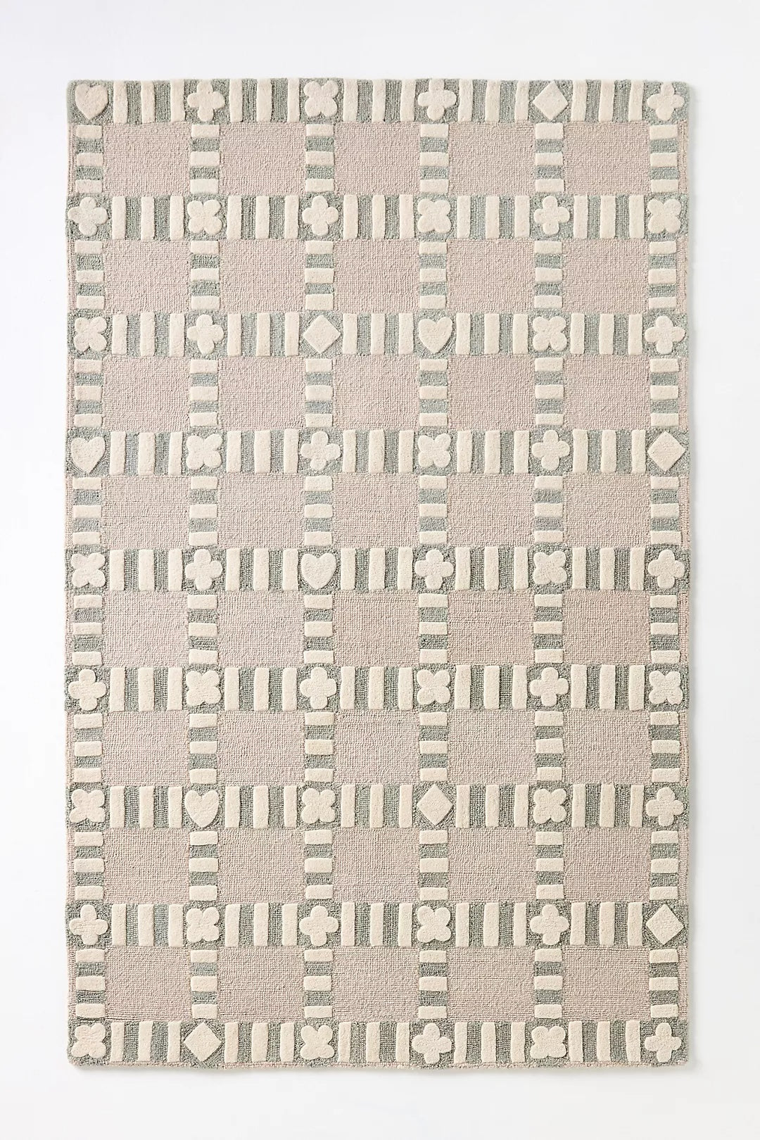 Hand Tufted Wool Anthro Icon Checkerboard | All Sizes Available - Hand Tufted Wool Rug