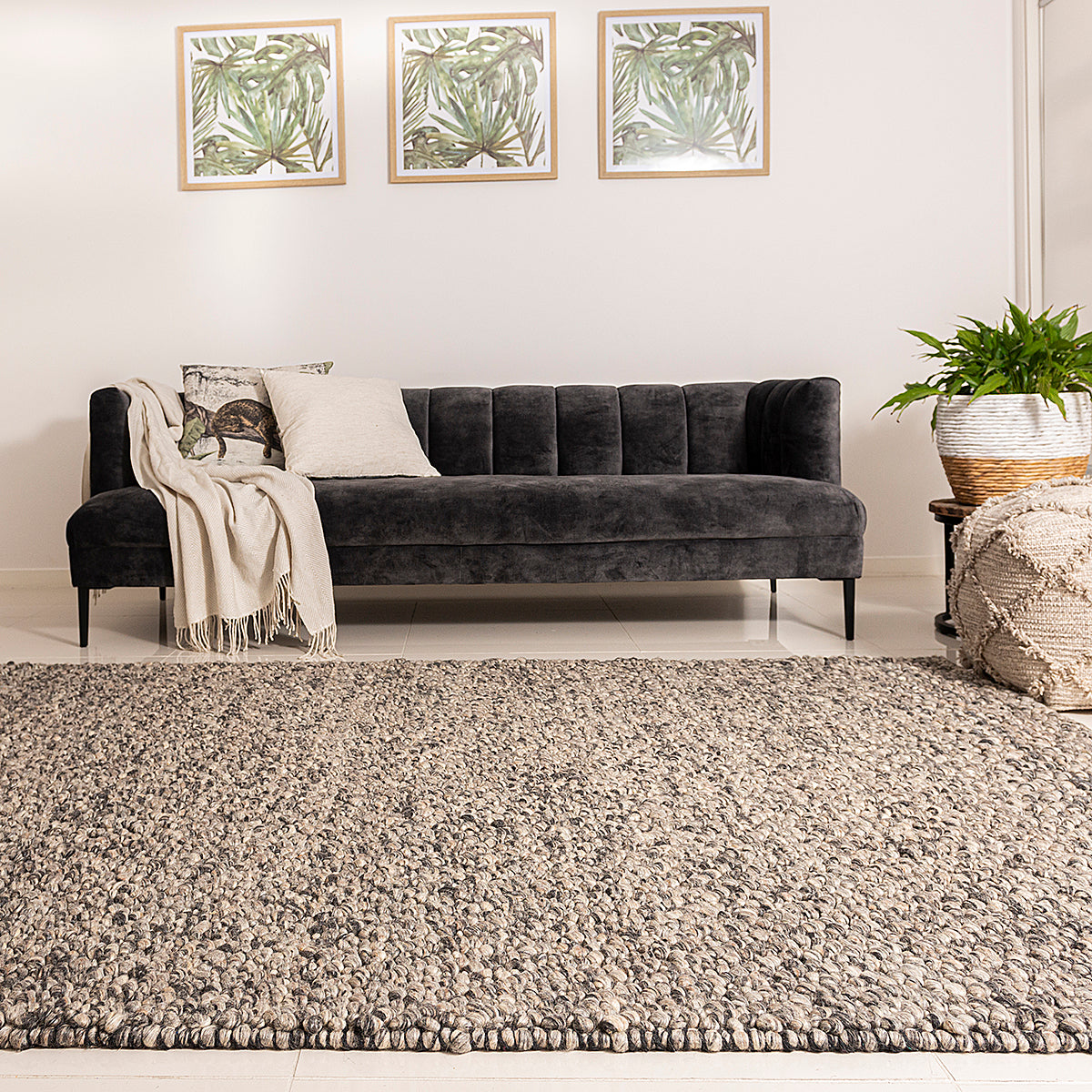 Speckled Charcoal Wool Rug