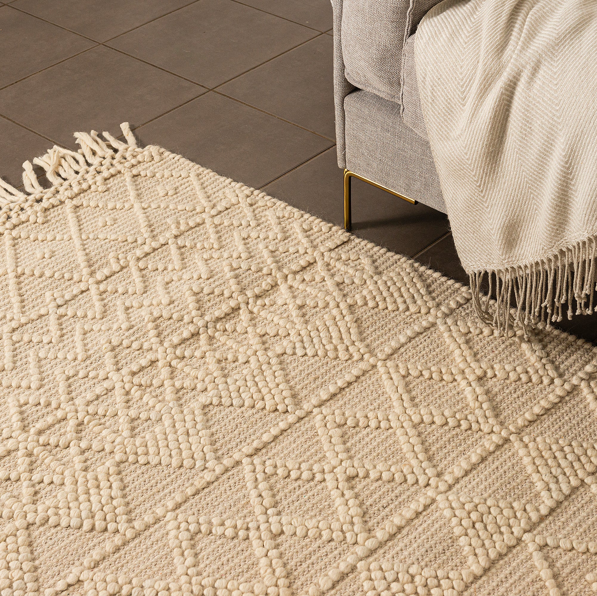 Textured Elegance Wool Rug