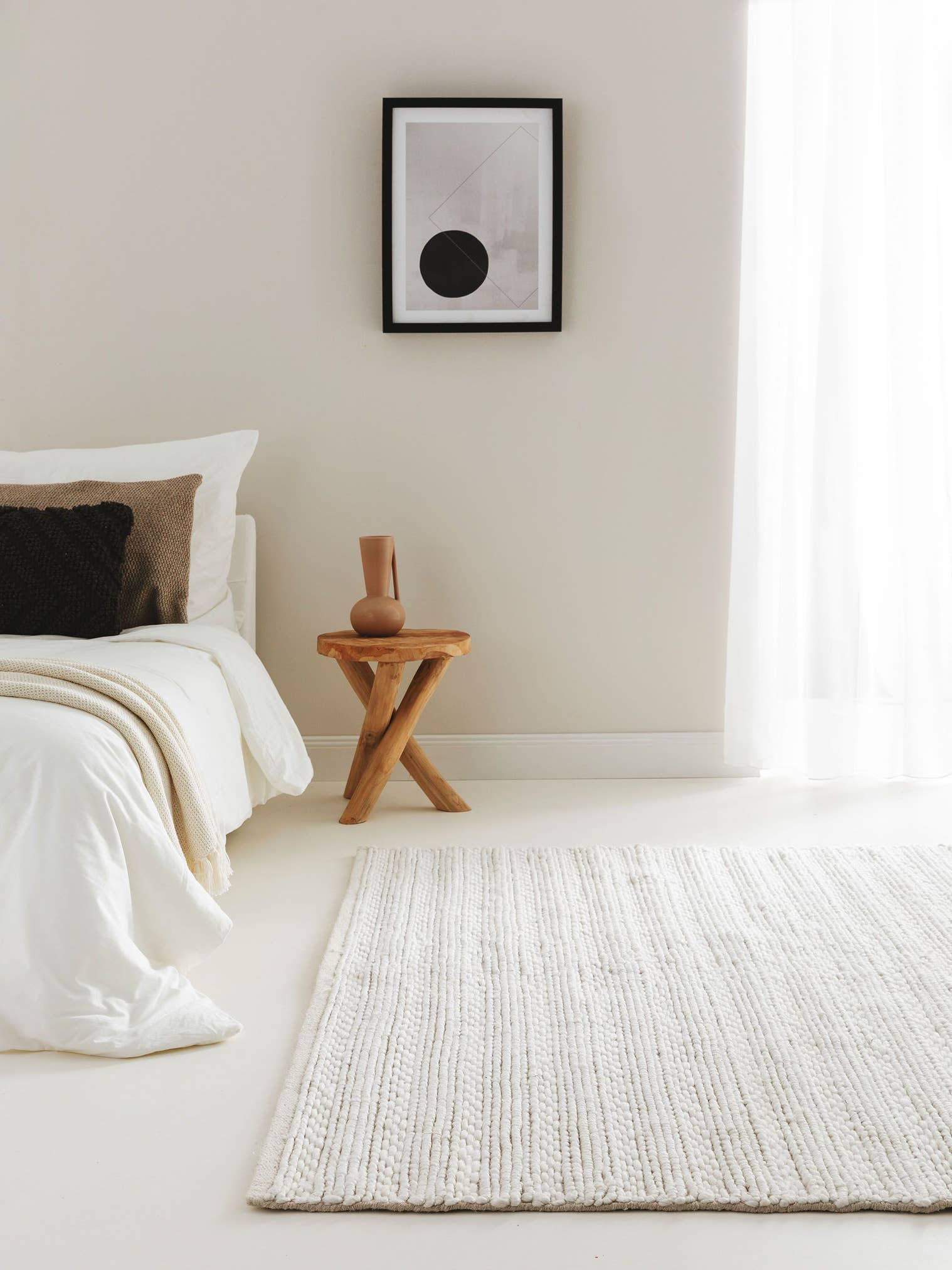 आधुनिक ज्यामितीय हाथ से बुना ऊनी गलीचा