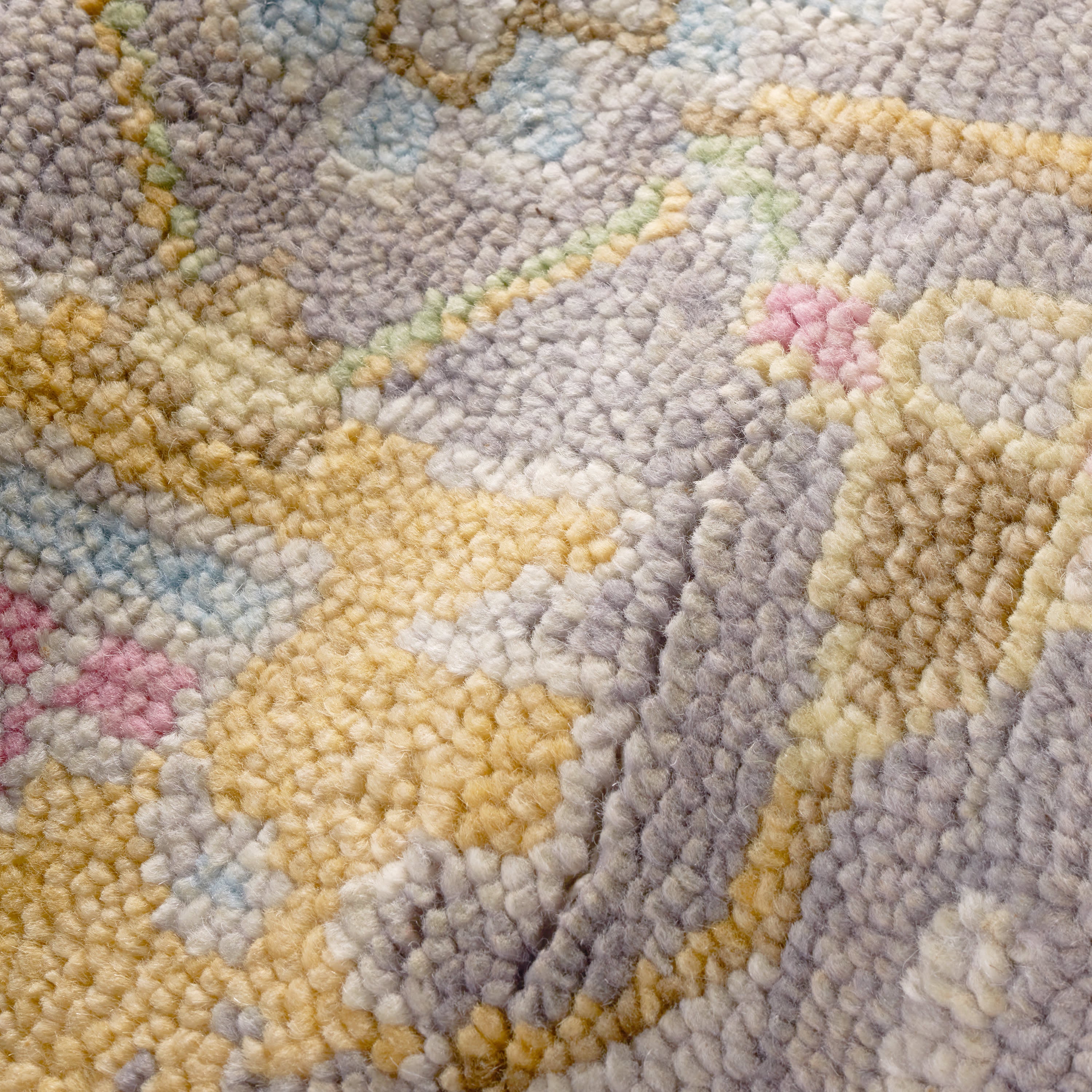 Hand knotted wool Iris Multi rug multicolor design handmade in India 5x8 8x10 9x12 sizes