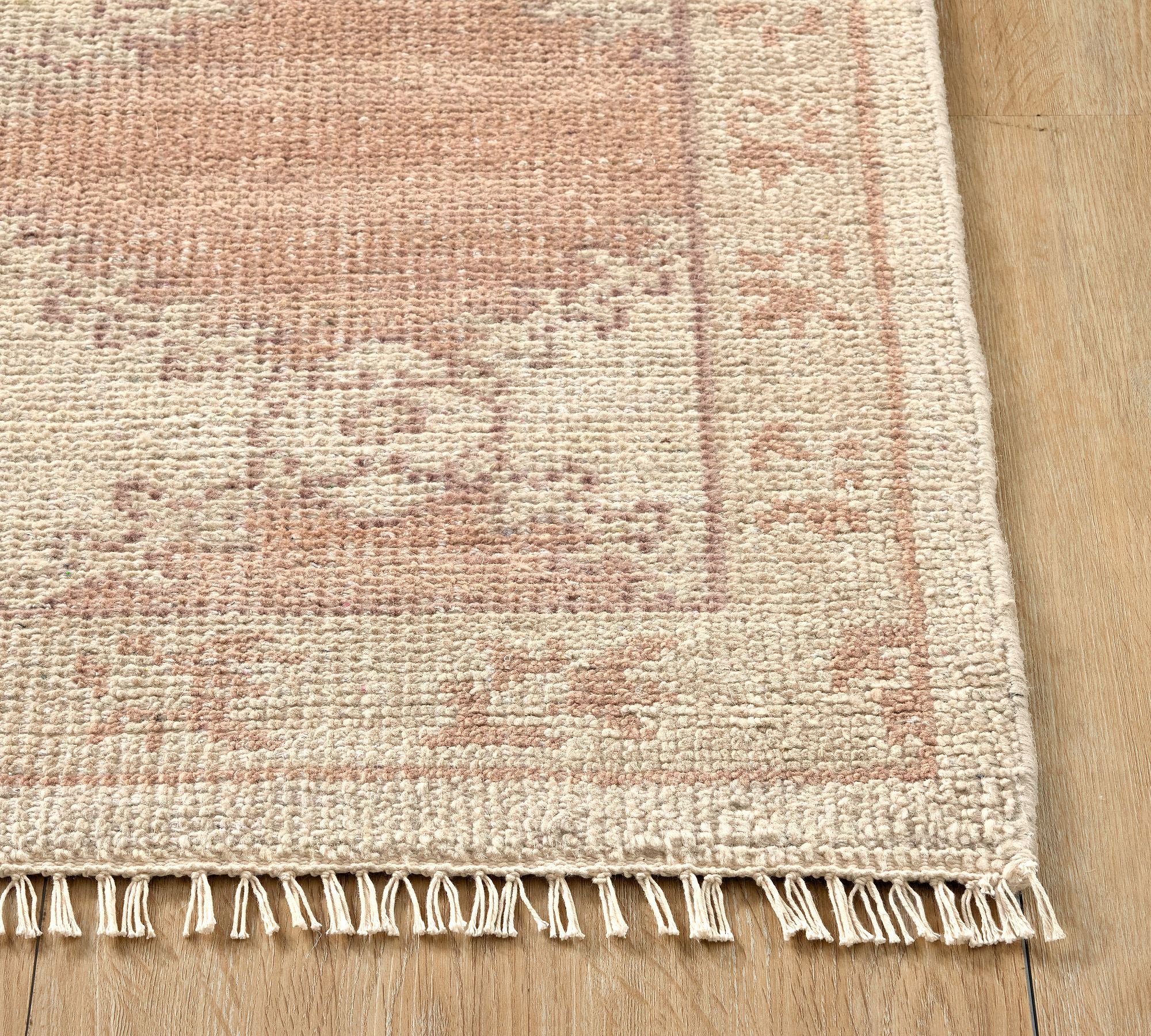 Decorative rug with geometric pattern on a white background