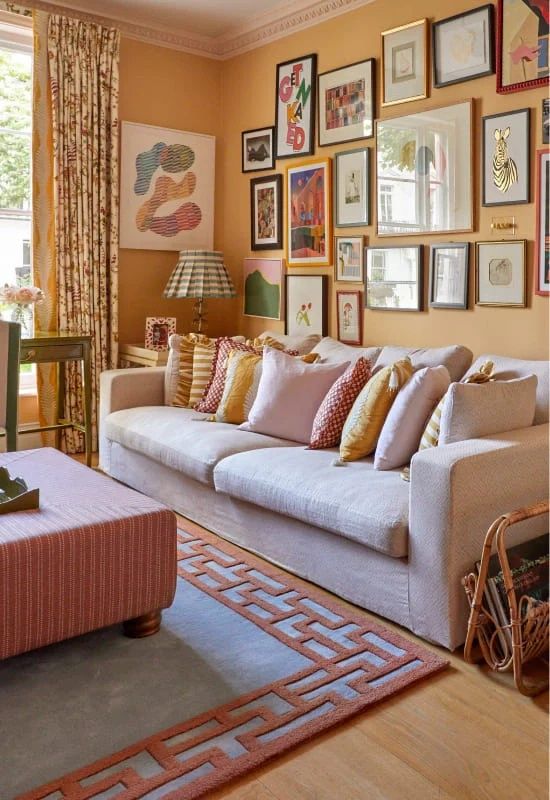 Hand Tufted Woollen Alice Crawley Indochine Wool Blue Rust - Hand Tufted Wool Rug