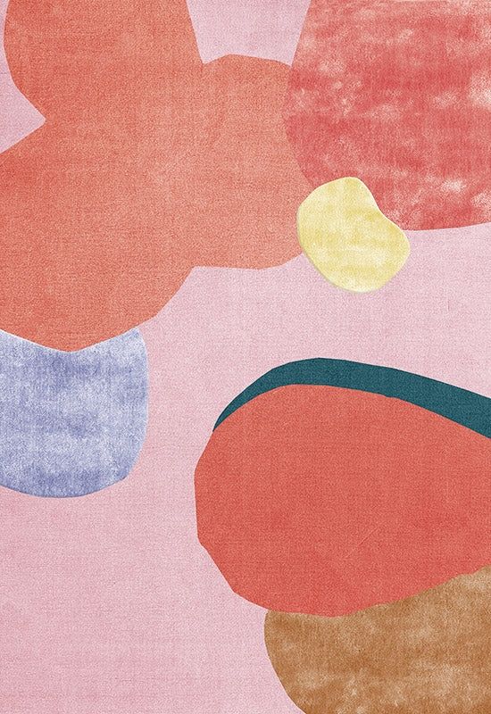 Hand Tufted Woollen Poppy Party Wool Flower Field - Hand Tufted Wool Rug