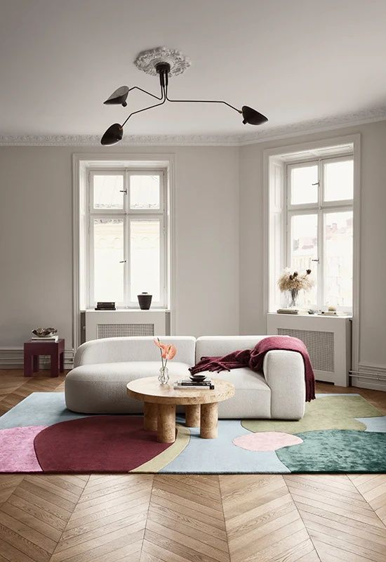 Hand Tufted Woollen Poppy Party Wool Sleeping Flower - Hand Tufted Wool Rug