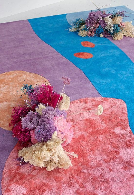 Hand Tufted Woollen Poppy Party Wool Secret Garden - Hand Tufted Wool Rug