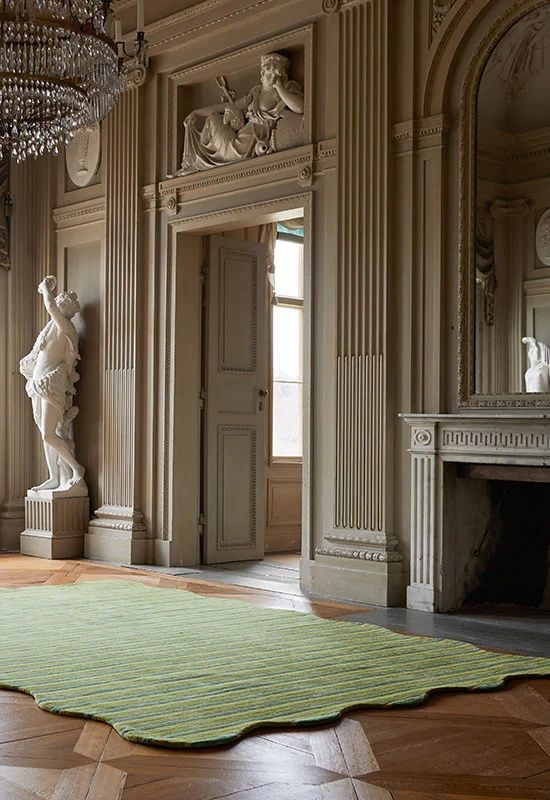 Elegants Hand Tufted Woollen Scallop Watermelon Pink - Hand Tufted Wool Rug