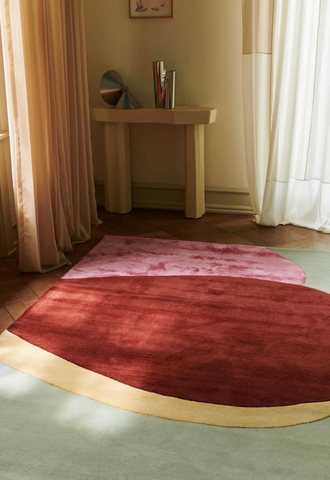 Hand Tufted Woollen Poppy Party Wool Sleeping Flower - Hand Tufted Wool Rug