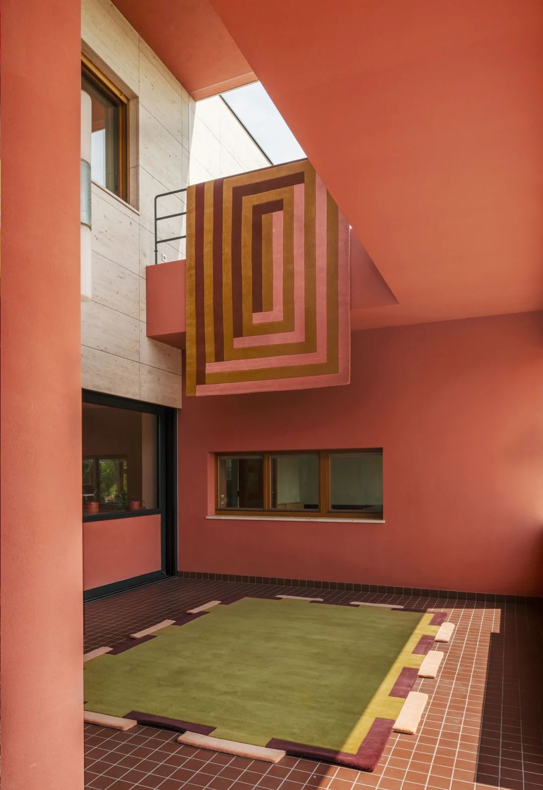 Elegants Hand Tufted Woollen Teklan Fregio Wool Olive Blush - Hand Tufted Wool Rug