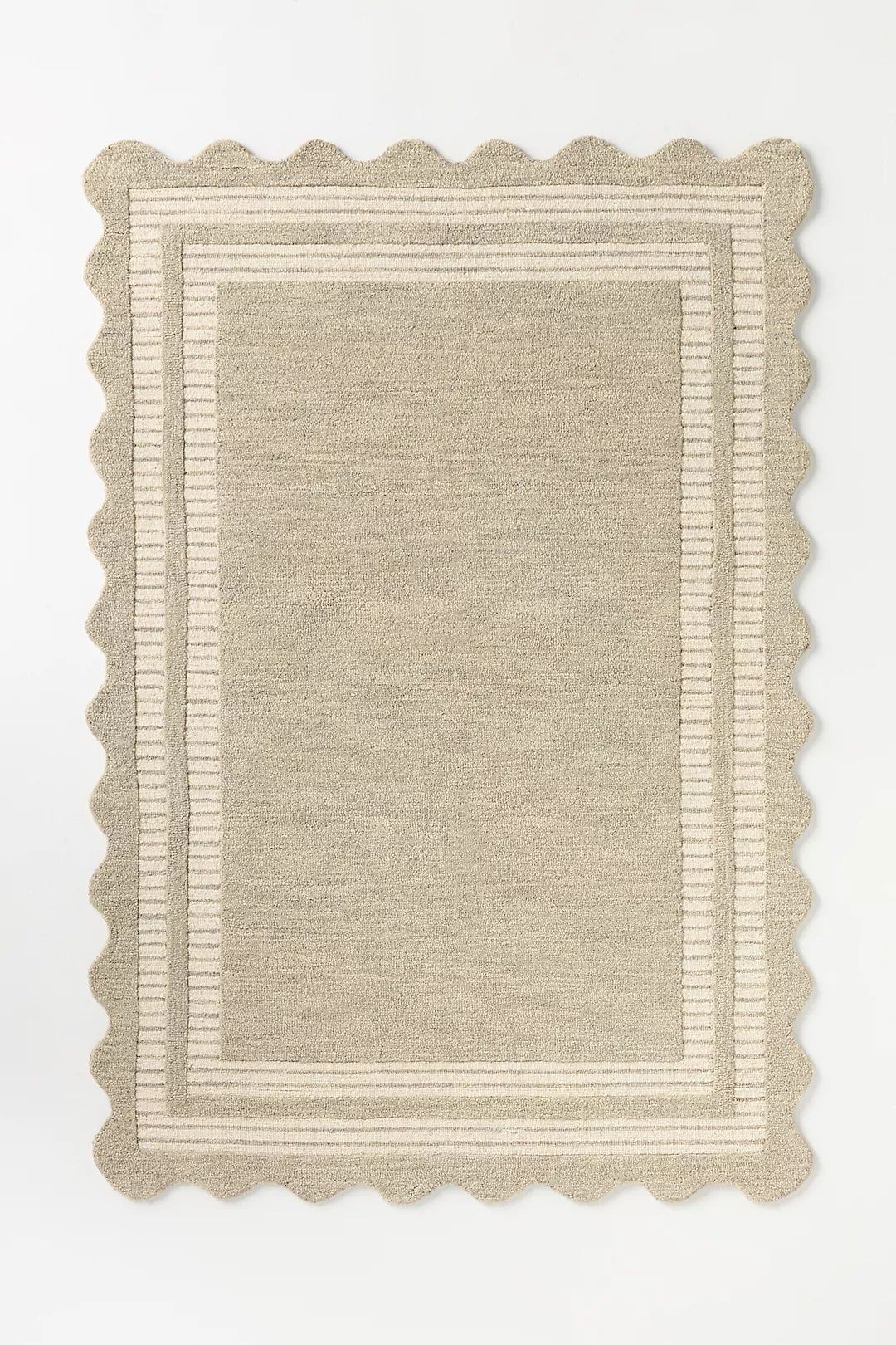 Elegants Hand Tufted Woollen Scalloped Scottie - Hand Tufted Wool Rug