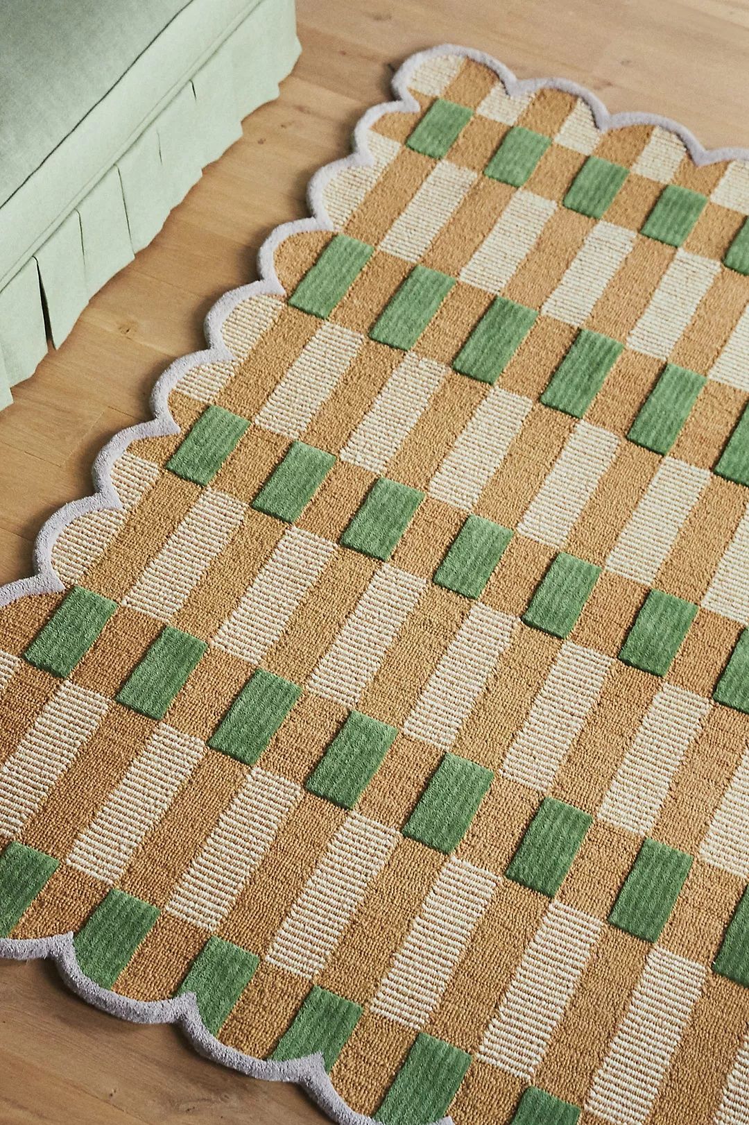Hand Tufted Woollen Matilda Goad Wool Tufted Scalloped - Hand Tufted Wool Rug