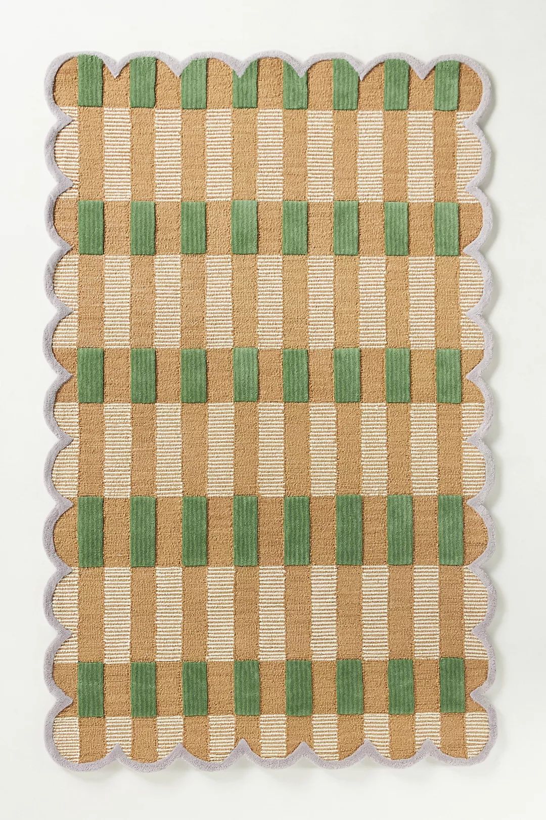 Hand Tufted Woollen Matilda Goad Wool Tufted Scalloped - Hand Tufted Wool Rug