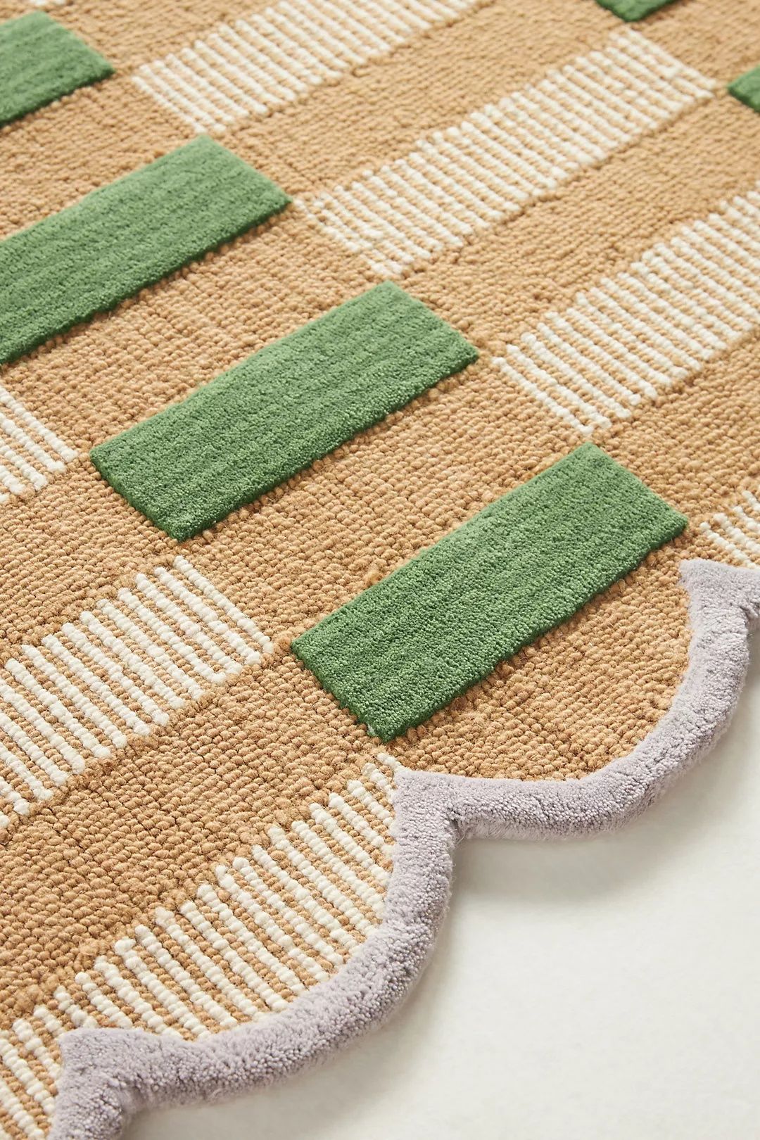 Hand Tufted Woollen Matilda Goad Wool Tufted Scalloped - Hand Tufted Wool Rug