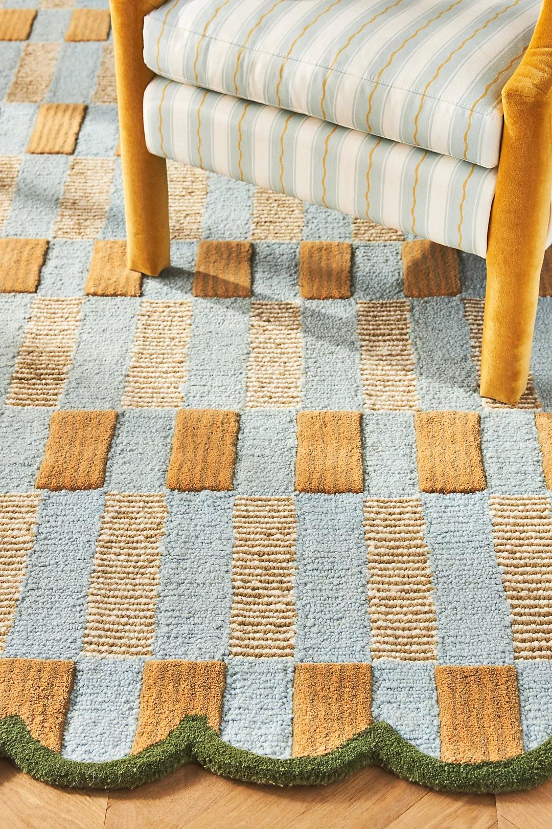 Hand Tufted Woollen Matilda Goad Wool Tufted Scalloped - Hand Tufted Wool Rug