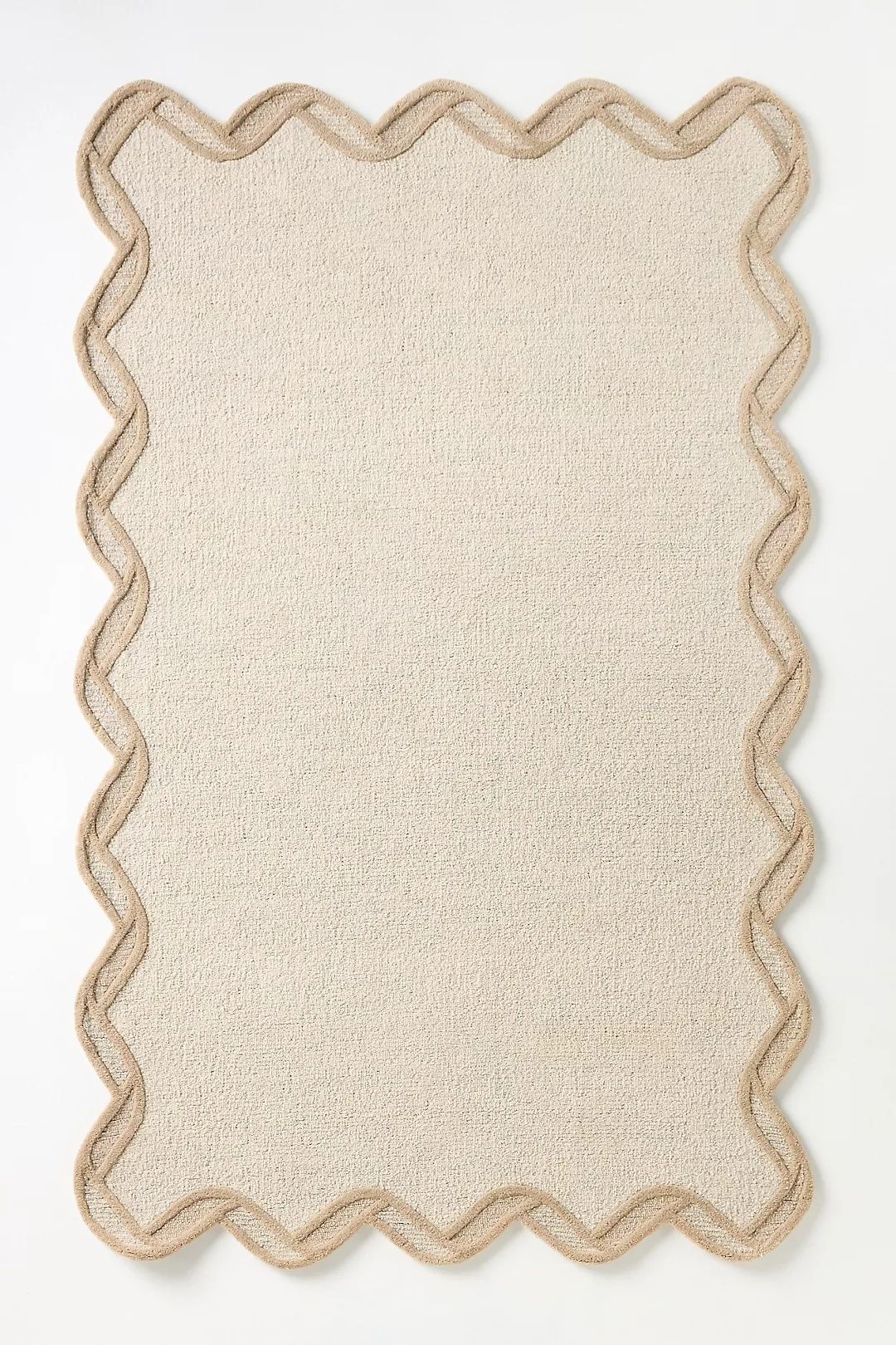 Elegants Hand Tufted Woollen Scalloped Border - Hand Tufted Wool Rug